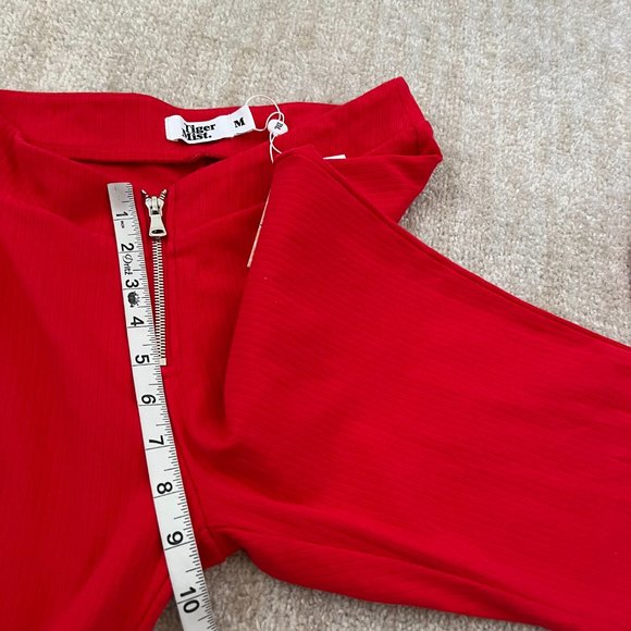 NWT Tiger Mist Rocas Zip Up Crop Flare Pants M Red - Picture 7 of 12